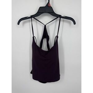 NWT Fabletics Principal Built-In Bra Tank Top Women Large Dark Purple Racerback